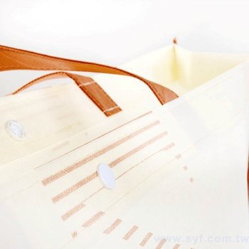 不織布環保購物袋-厚度120G-尺寸W48xH38xD10cm-雙面單色印刷(塑膠扣)_2